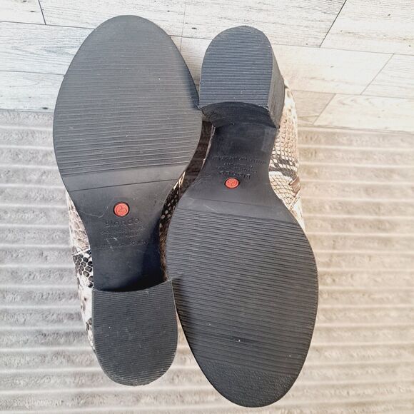 Blondo Leather Waterproof Snake Print Ankle Boots Zip Up Size 7.5 Impermeable - Picture 15 of 15